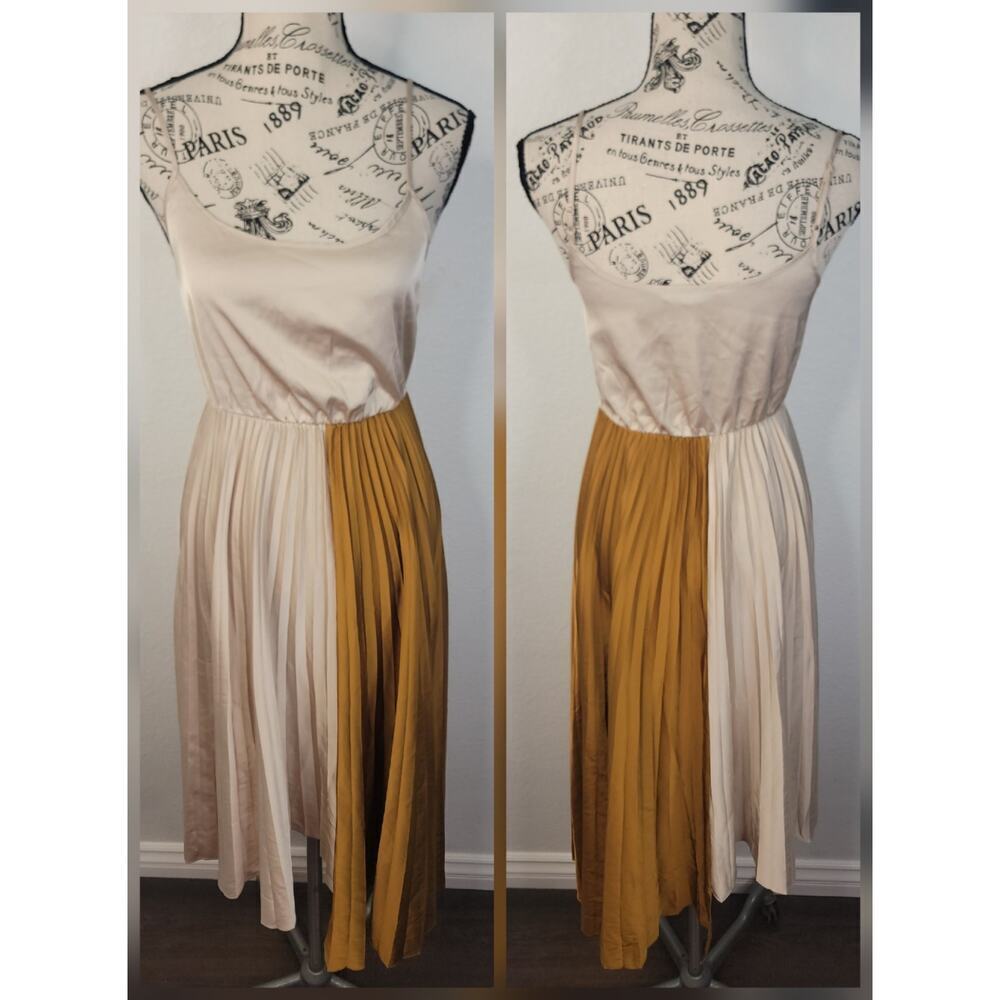 All Saints Jessie Dress XS Asymmetric Two Tone Pleated Whimsycal Party Cocktail